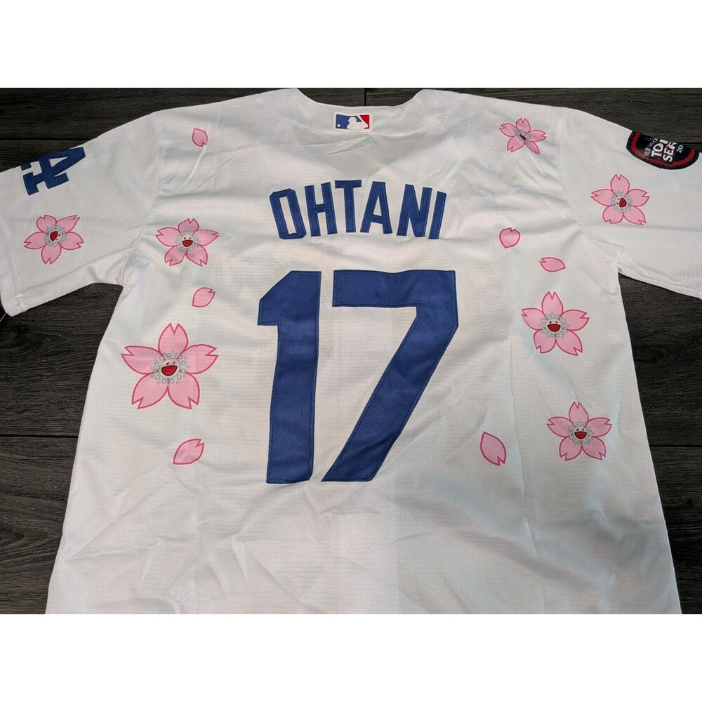Shohei Ohtani #17 White Tokyo Series Cherry Blossom Stitched Dodgers Jersey XL - Picture 4 of 4